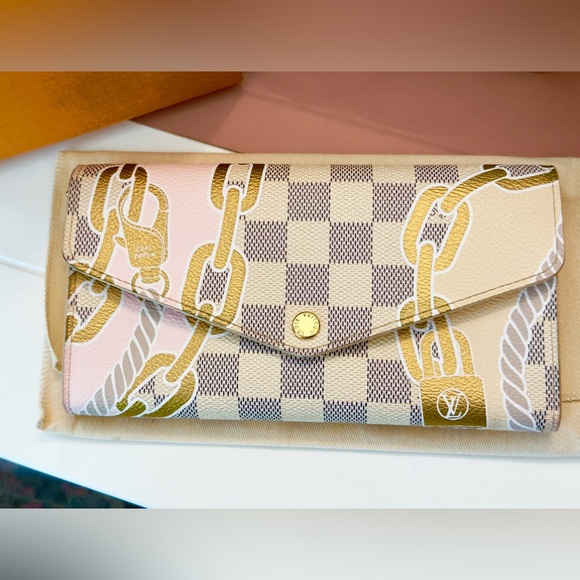 Louis Vuitton Limited Edition Nautical Damier Azur Portefeiulle Sarah Wallet - Picture 3 of 15